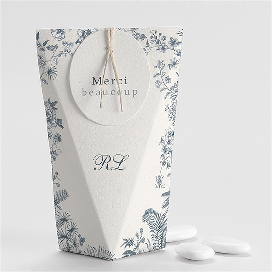 Boîte de dragées mariage tropiques étui