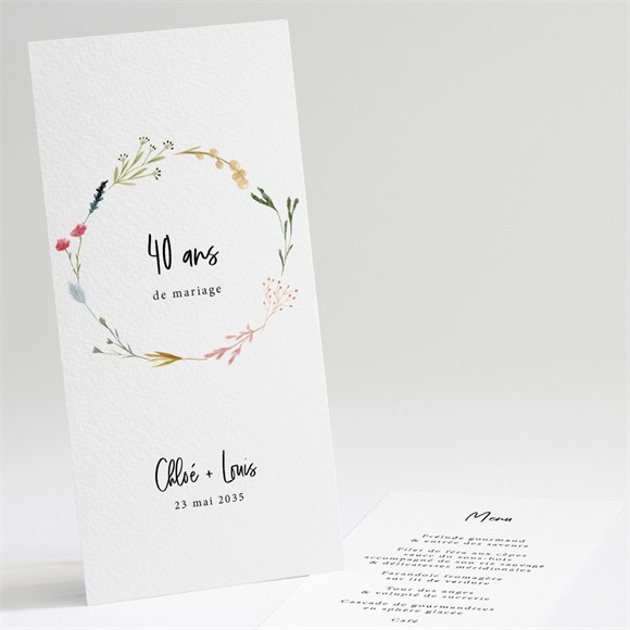 Menu anniversaire de mariage Souvenirs 40 ans réf.N221341