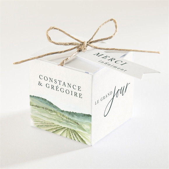 Boîte de dragées mariage Vigne cube réf.N340754