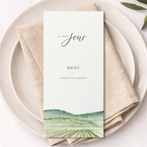 Menu mariage Vigne réf.N221343