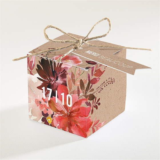 Boîte de dragées mariage floral