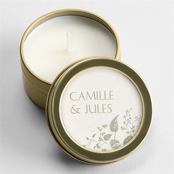 Bougie mariage arbre de vie or