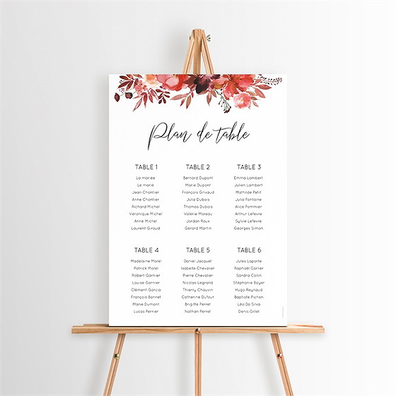 Plan de table mariage bordeaux