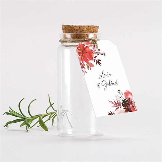 Mignonette mariage bordeaux étiquette