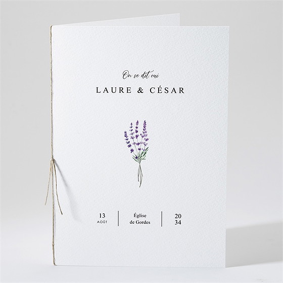 Livret de messe mariage lavande