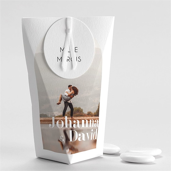 Boîte de dragées mariage tendance étui