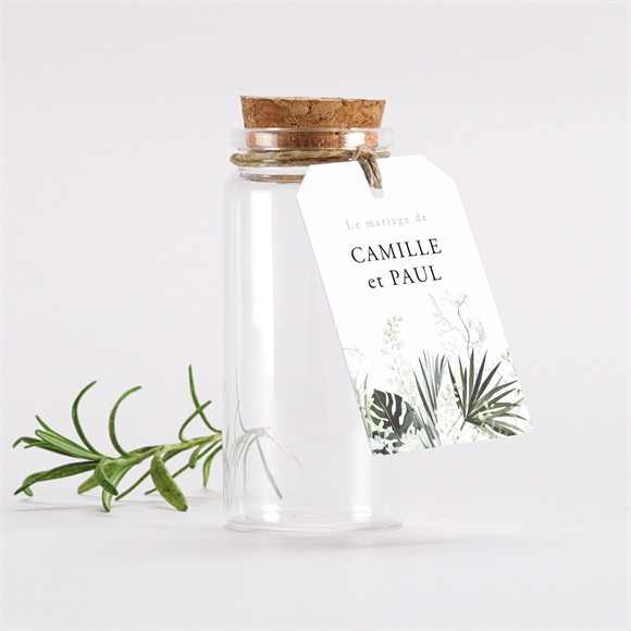 Mignonette mariage Tropical étiquette réf.N291953