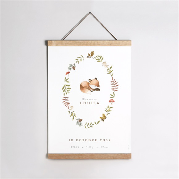 Affiche naissance Mon renardeau réf.N260423