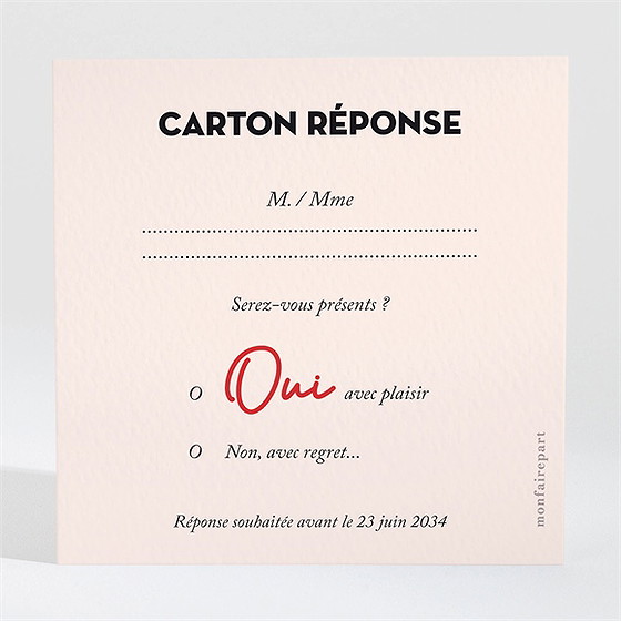 Carton réponse mariage coeur