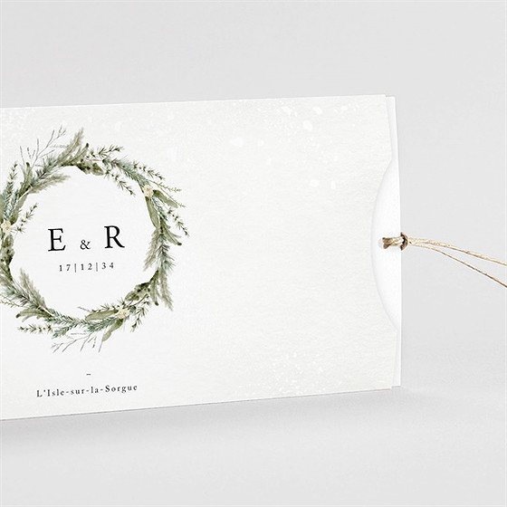 Faire-part mariage couronne d'hiver