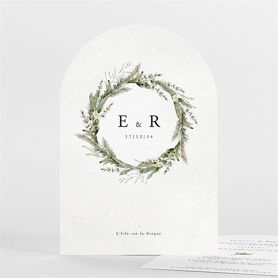 Faire-part mariage couronne d'hiver arche