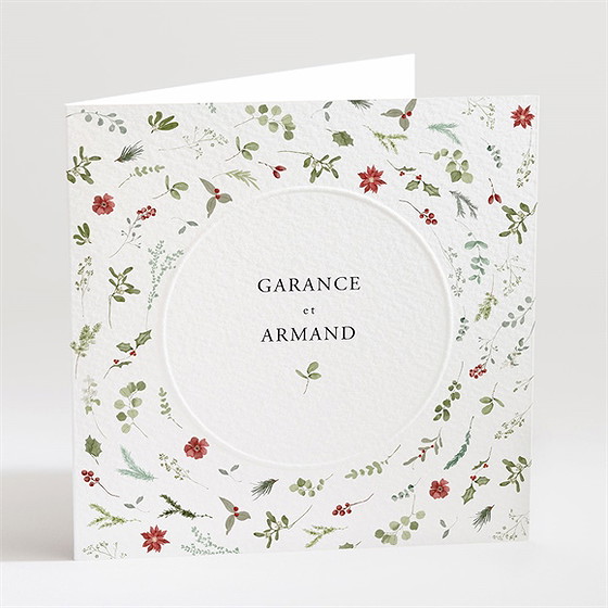 Faire-part mariage ronde fleurie