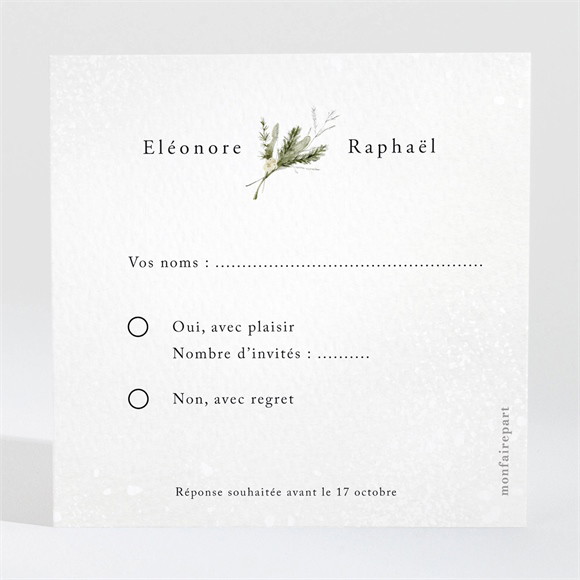 Carton réponse mariage Couronne d'hiver réf.N3002152