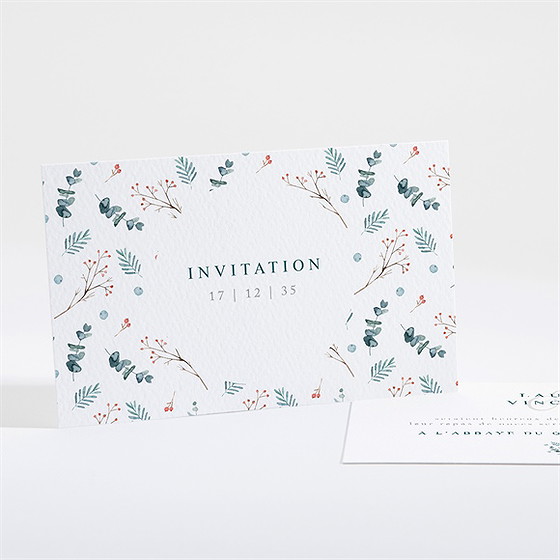 Carton d'invitation mariage hivernal