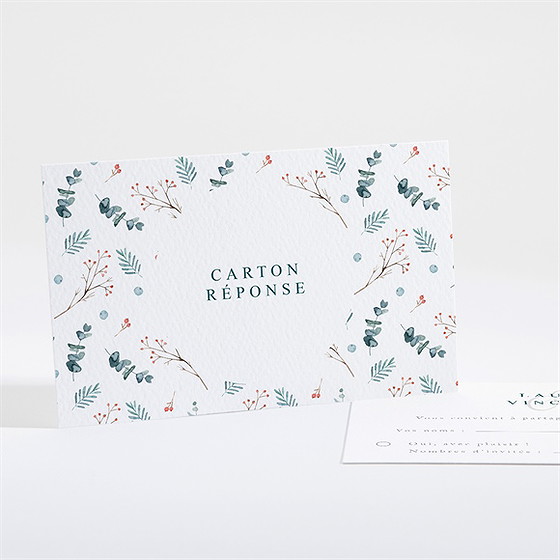 Carton réponse mariage hivernal