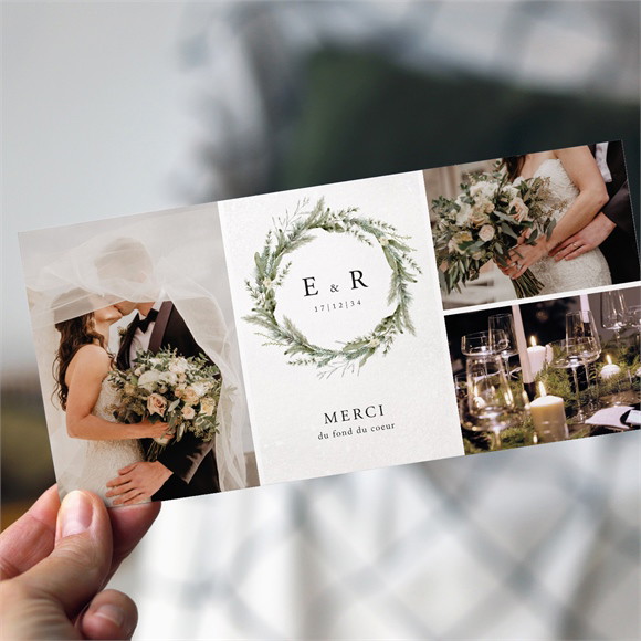 Remerciement mariage Couronne d'hiver réf.N131149