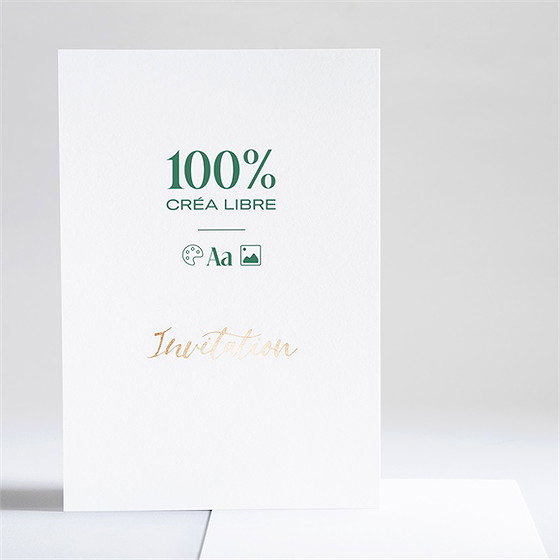 Faire-part mariage création vierge dorure
