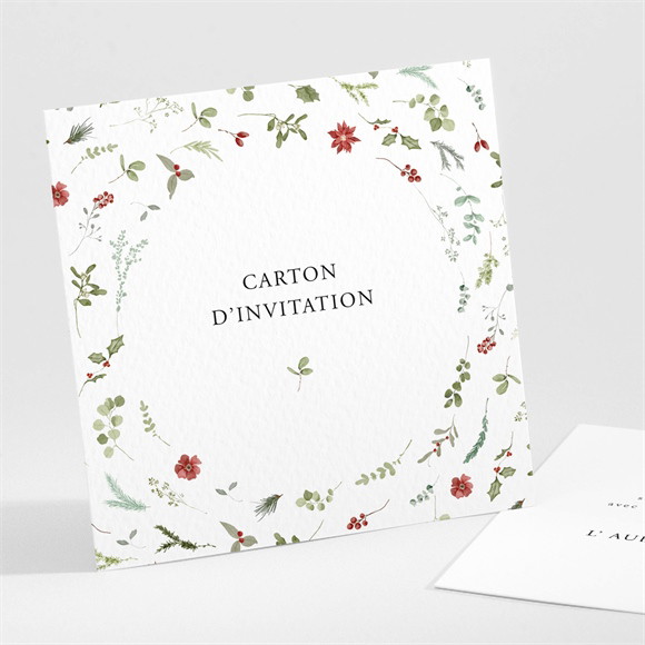 Carton d'invitation mariage Ronde fleurie réf.N301599