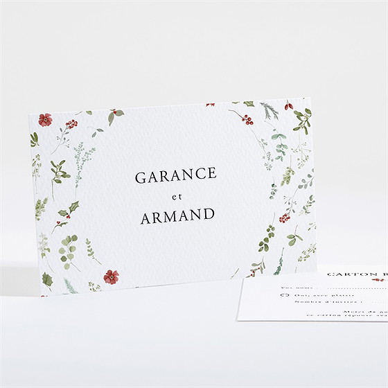 Carton réponse mariage ronde fleurie