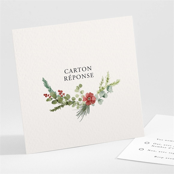 Carton réponse mariage Jardin fleuri réf.N301601