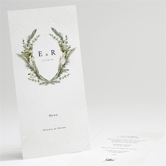 Menu mariage couronne d'hiver