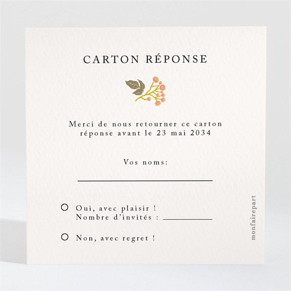 Carton réponse mariage Hippie chic réf.N3002158