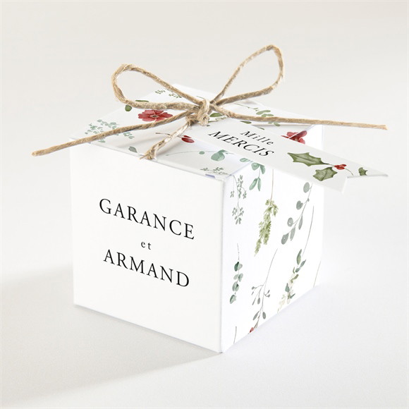 Boîte de dragées mariage Ronde fleurie réf.N340774