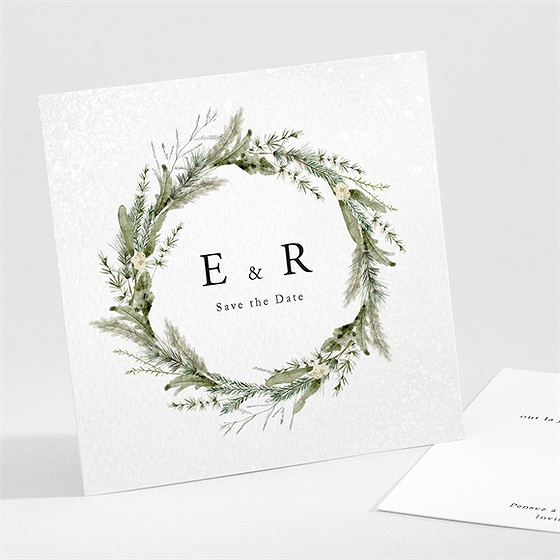 Save the Date mariage couronne d'hiver