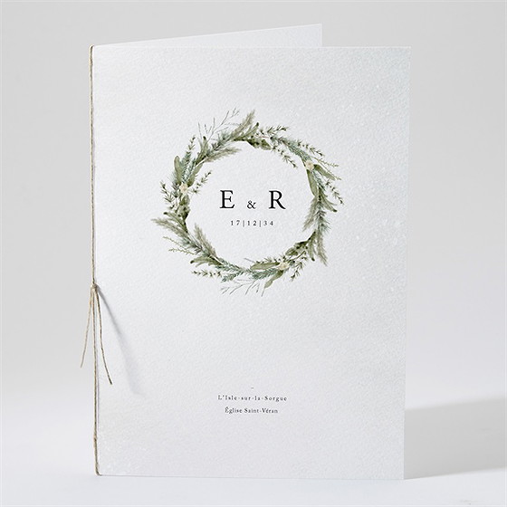 Livret de messe mariage couronne d'hiver