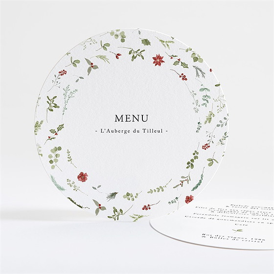 Menu mariage ronde fleurie