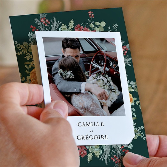 Remerciement mariage orange de noël