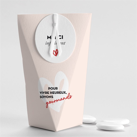 Boîte de dragées mariage Coeur étui réf.N520426