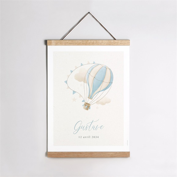 Affiche naissance Montgolfière réf.N260445