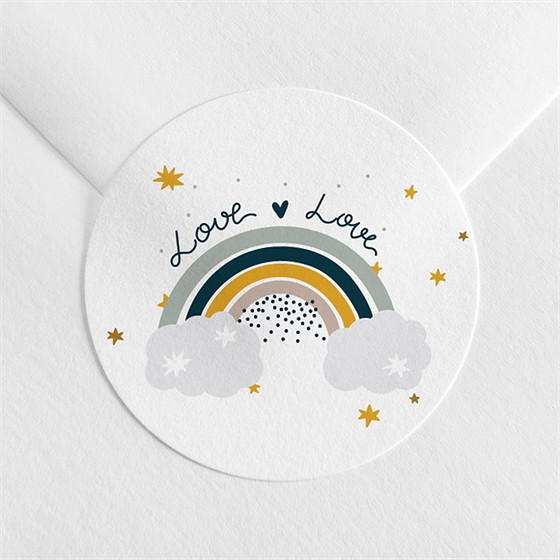 Sticker naissance arc-en-ciel