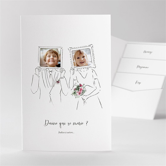 Faire-part mariage jolie devinette