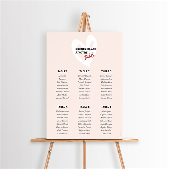 Plan de table mariage Coeur réf.N260452