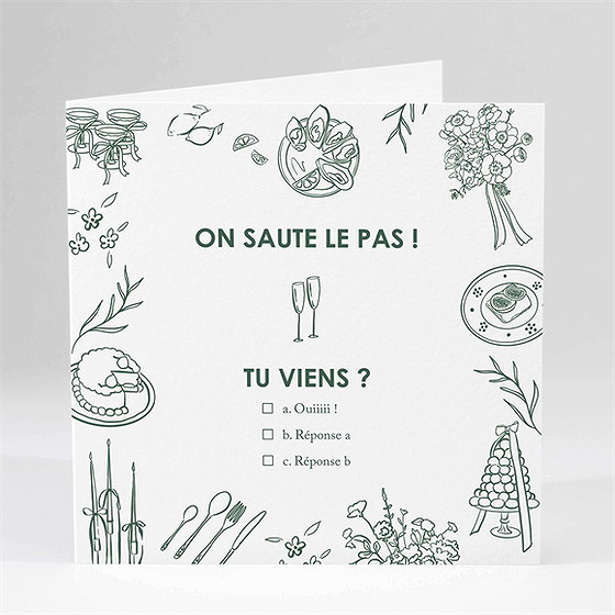Faire-part mariage pas le choix plié