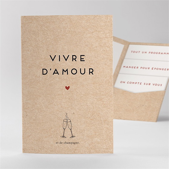 Faire-part mariage champagne