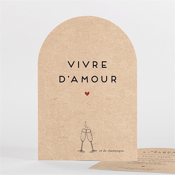 Faire-part mariage champagne arche