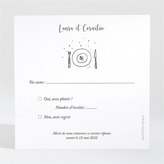 Carton réponse mariage jolie devinette