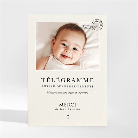 Remerciement naissance Télégramme picto réf.N210232
