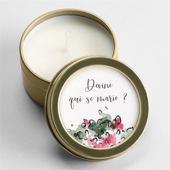 Bougie mariage jolie devinette or
