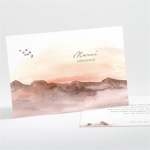 Remerciement décès Crépuscule en aquarelle réf.N111350