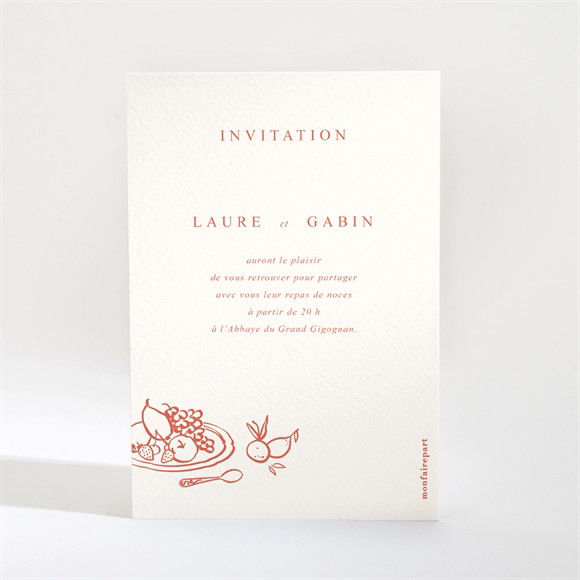 Carton d'invitation mariage A l'italienne réf.N210235