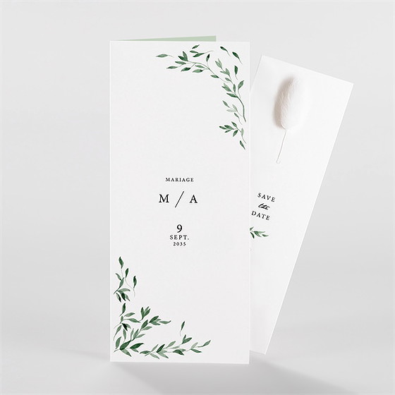 Faire-part mariage l'olivier fleur séchée