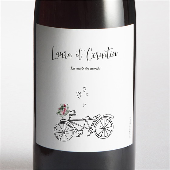 Etiquette de bouteille mariage jolie devinette