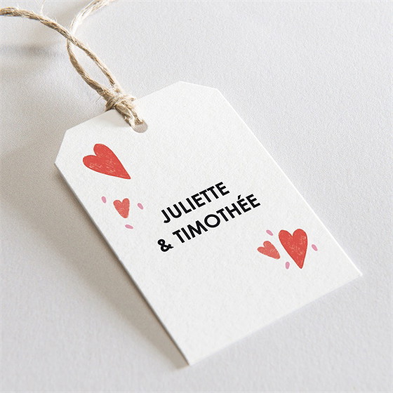 Etiquette mariage coeurs