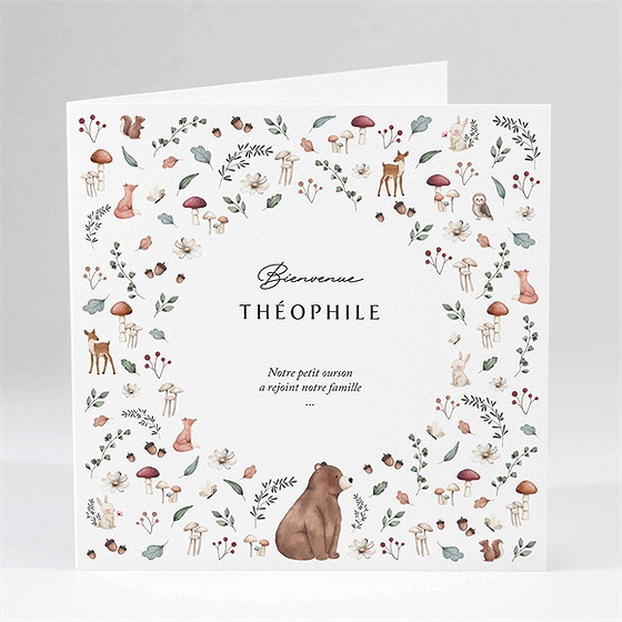 Faire-part naissance forêt d'automne