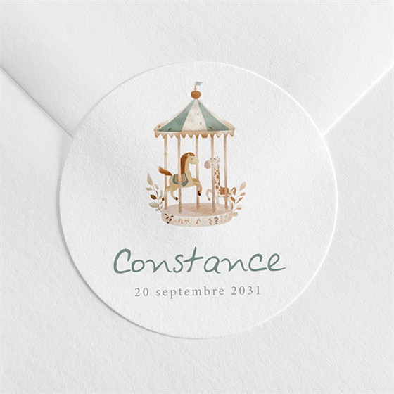 Sticker naissance petit carrousel