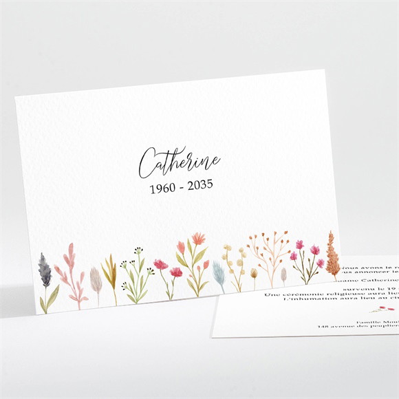 Faire-part décès Délicates fleurs réf.N111351